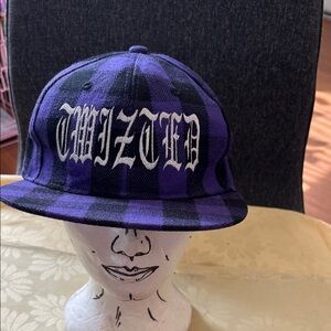 Purple and Black Plaid Hat